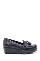 Women's Leather Tassel Detailed Wedge Heel Shoes | Derimod