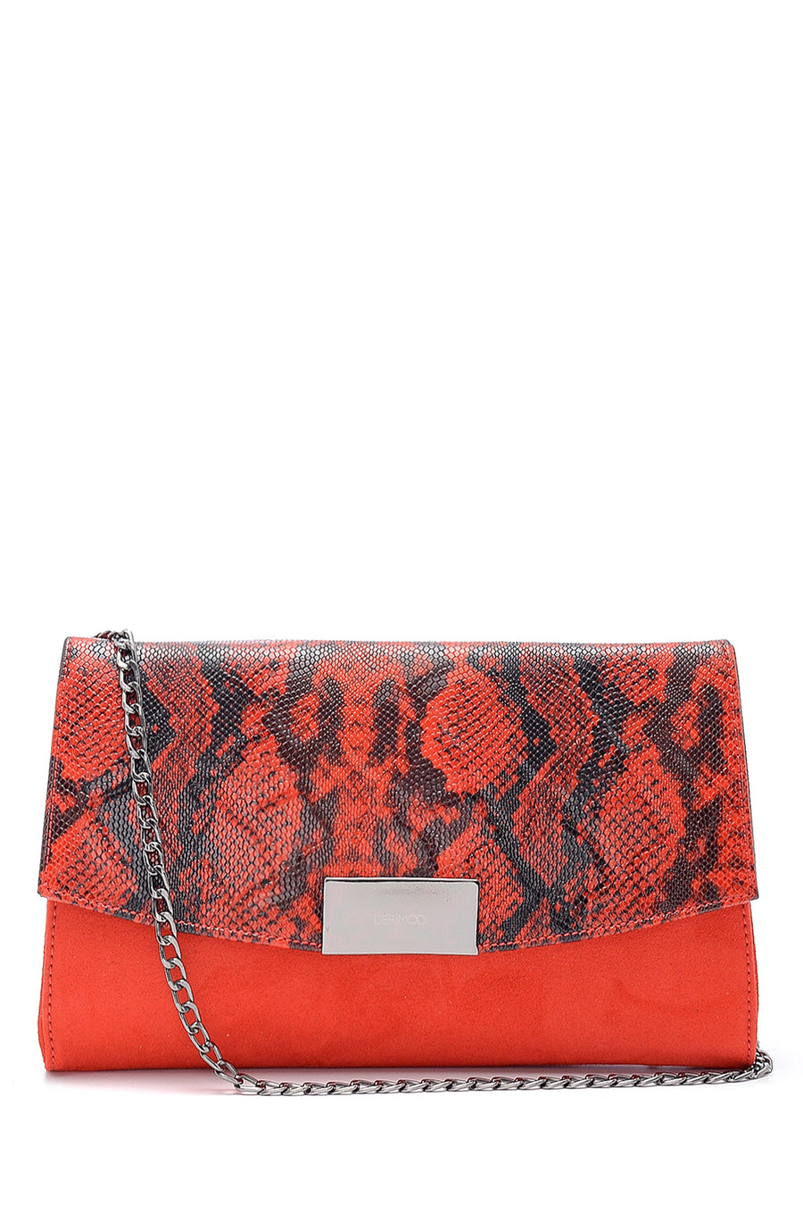 Women's Snakeskin Detailed Clutch Bag 20SBD290814 | Derimod