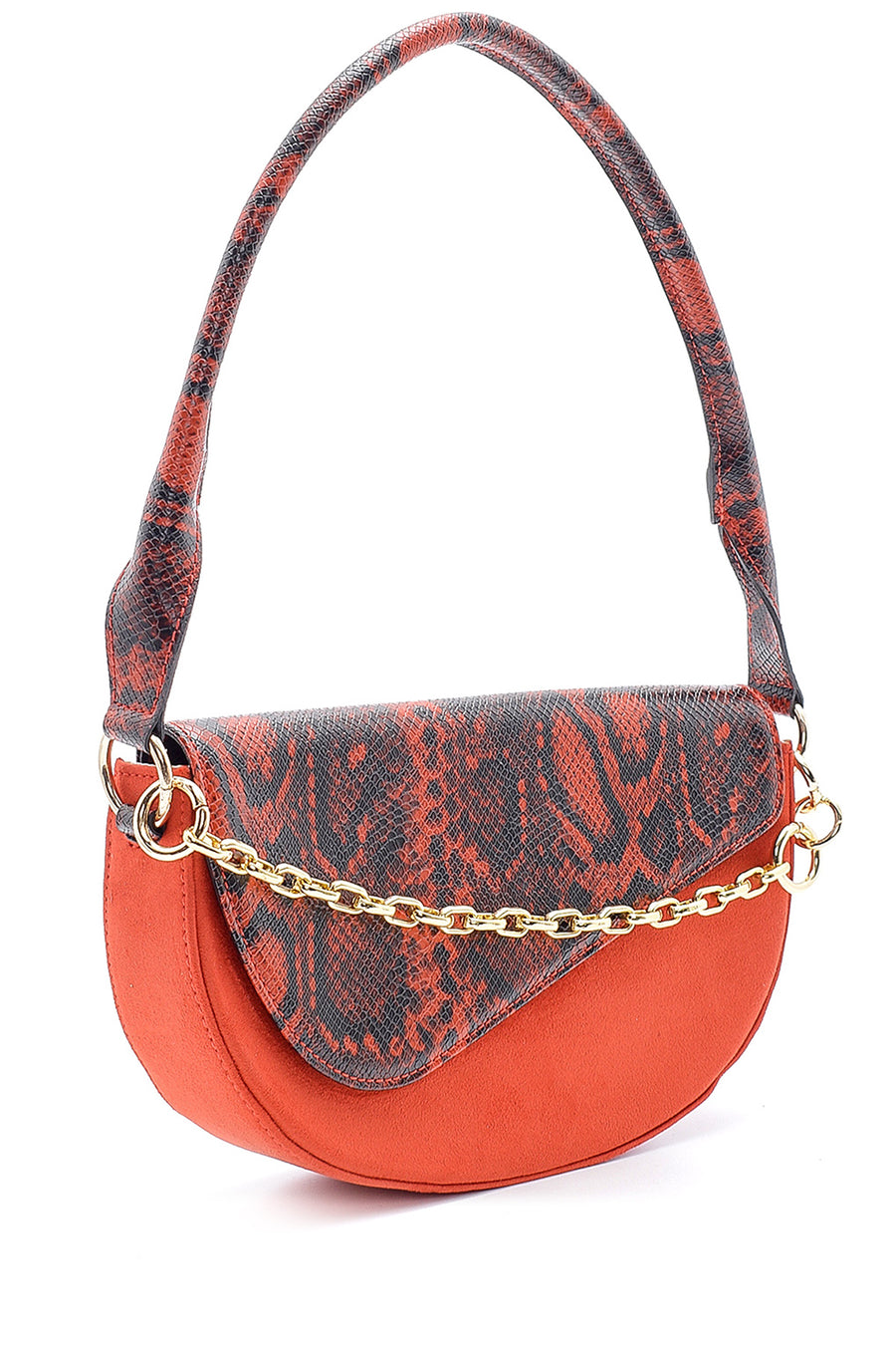 Women's Snakeskin Pattern Detailed Shoulder Bag