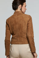 Kylie Women's Camel Suede Leather Jacket | Derimod