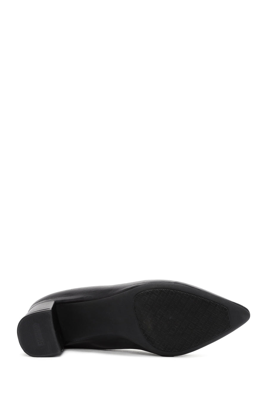 Derimod Gritti Women's Black Thick Heeled Leather Shoes