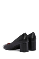 Derimod Gritti Women's Black Thick Heeled Leather Shoes | Derimod