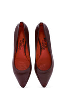 Derimod Gritti Women's Burgundy Thick Heeled Leather Shoes | Derimod