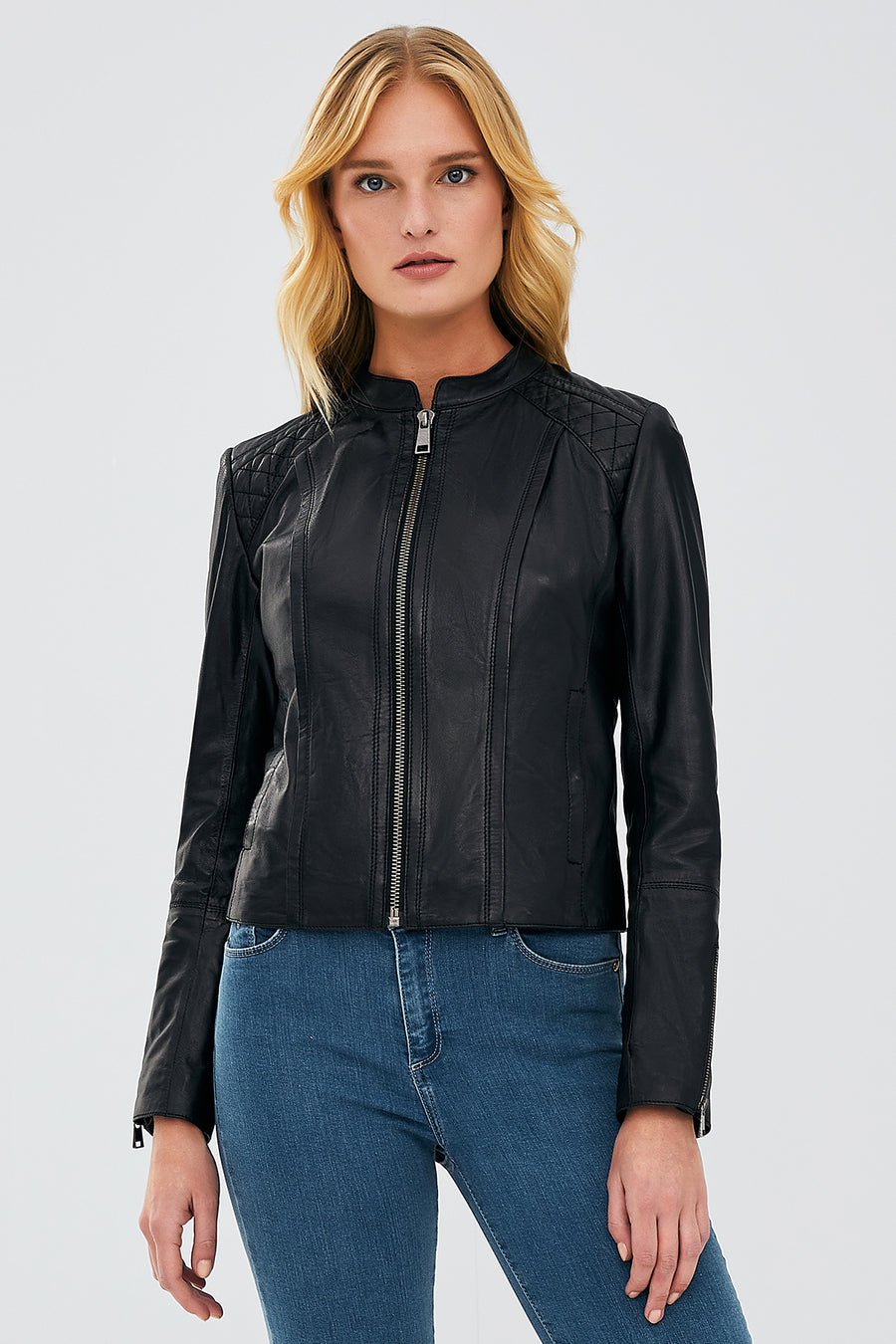 Paris Women's Black Short Leather Jacket