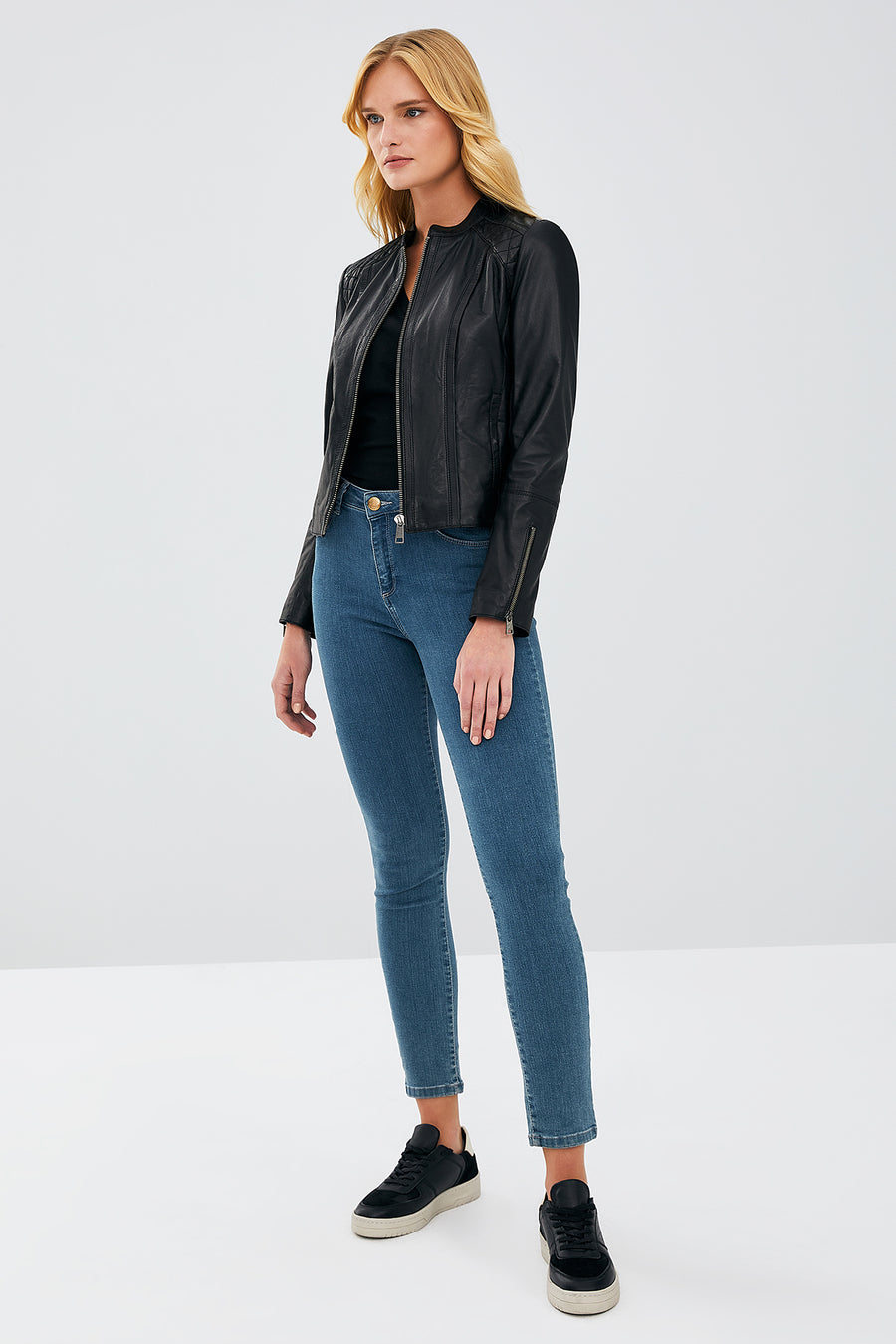 Paris Women's Black Short Leather Jacket