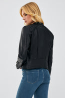 Paris Women's Black Short Leather Jacket | Derimod