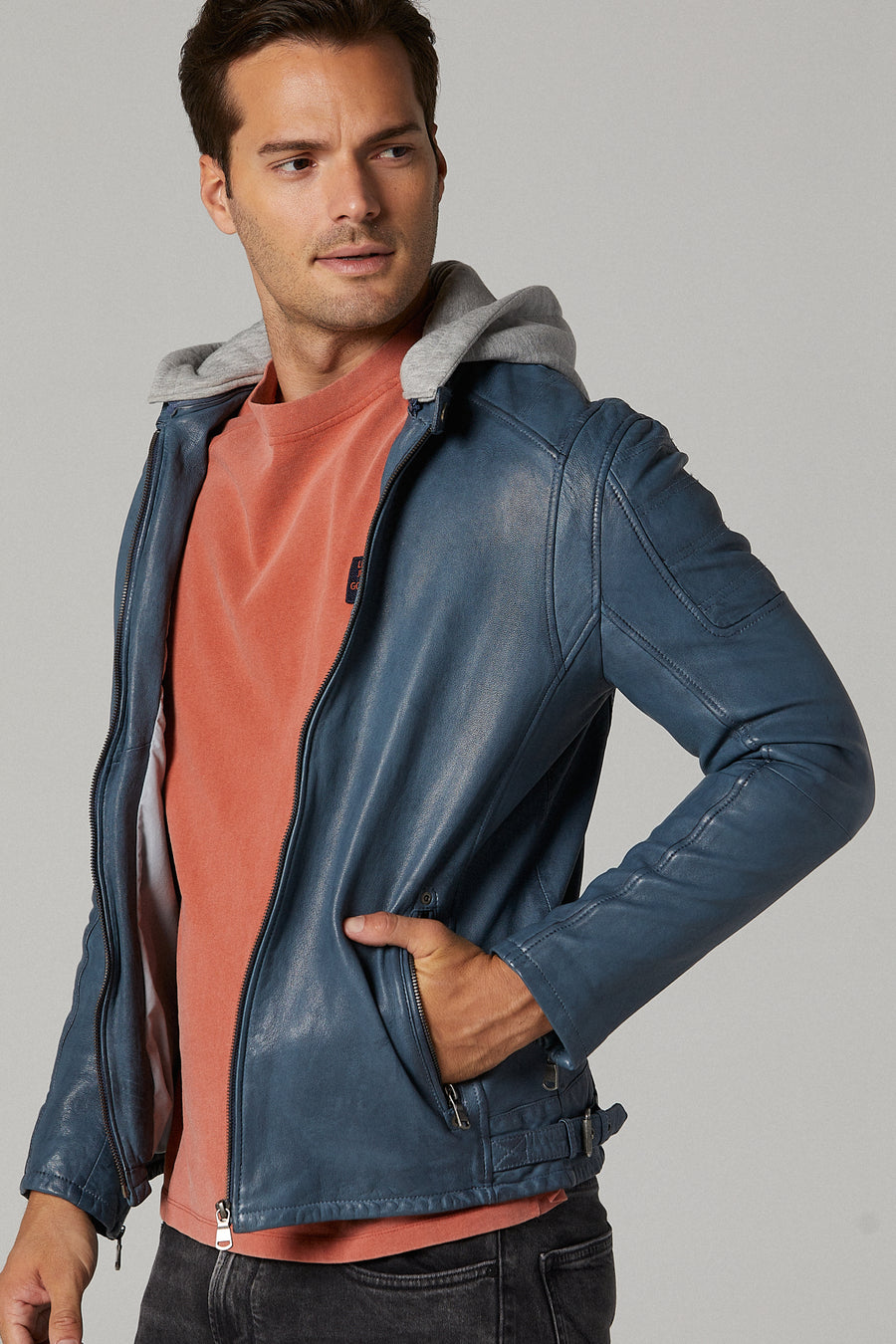 Leonard Men's Leather Jacket 20WGD638351 | Derimod
