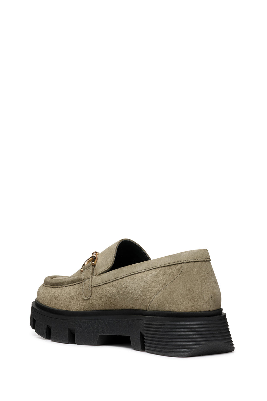 Geox Women's Mink Wild Buckle Detailed Suede Leather Masculine Loafer