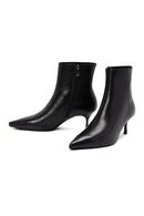Woman Black Zip Closure Stiletto Heel Leather Boots | Derimod