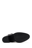 Women's Black Heeled Zippered Leather Boots | Derimod