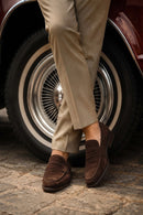 Derimod Black Male Brown Suede Loafer | Derimod