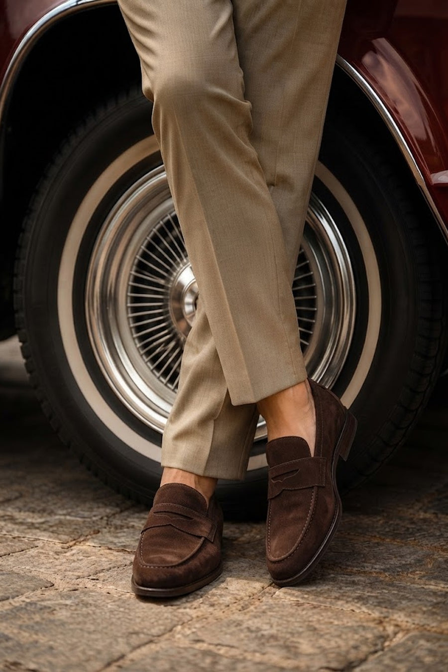 Derimod Black Male Brown Suede Loafer