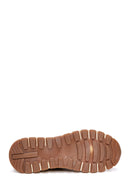Women's Mink Lace-Up Suede Leather Sneakers | Derimod