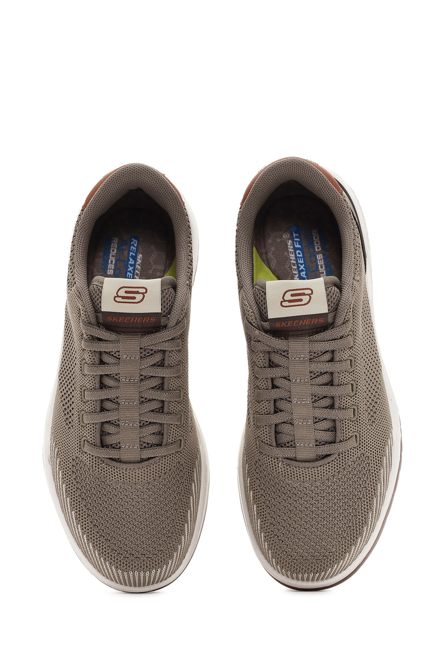 Skechers Men's Beige Corliss - Dorset Lace-Up Fabric Sneakers
