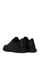 Erkek Siyah Bağcıklı Deri Casual Sneaker | Derimod