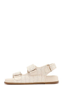Woman Beige Straw Sandals | Derimod