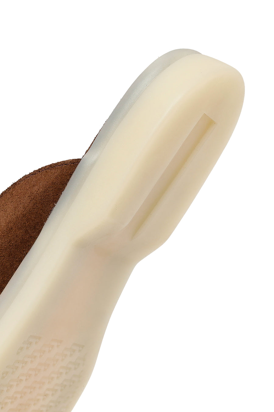 Women's Brown Buckled Suede Leather Slippers