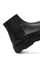 Men's Black Thick-Soled Leather Chelsea Boot | Derimod