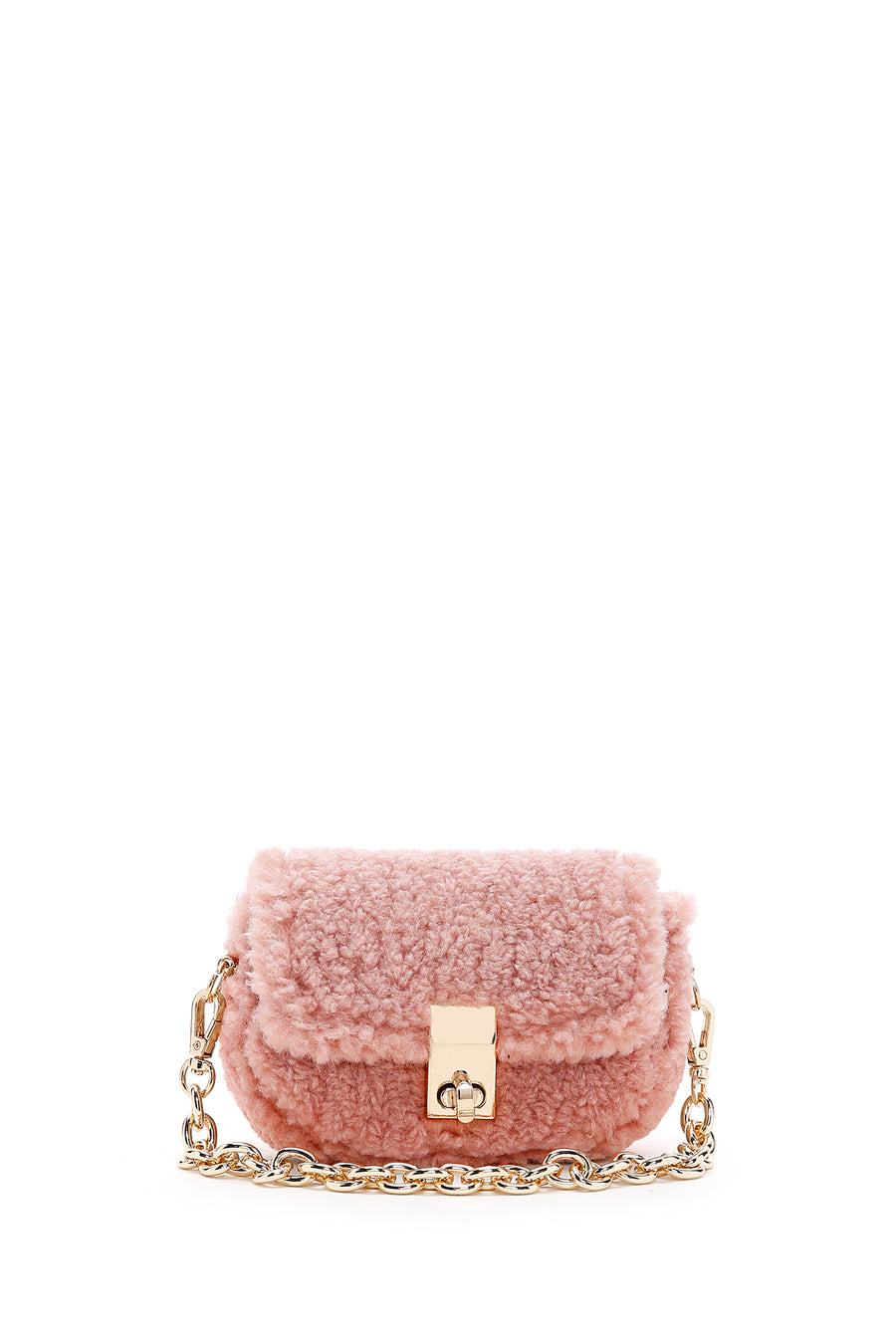 Women's Pink Plush Mini Crossbody Bag 22WBD2475PH | Derimod
