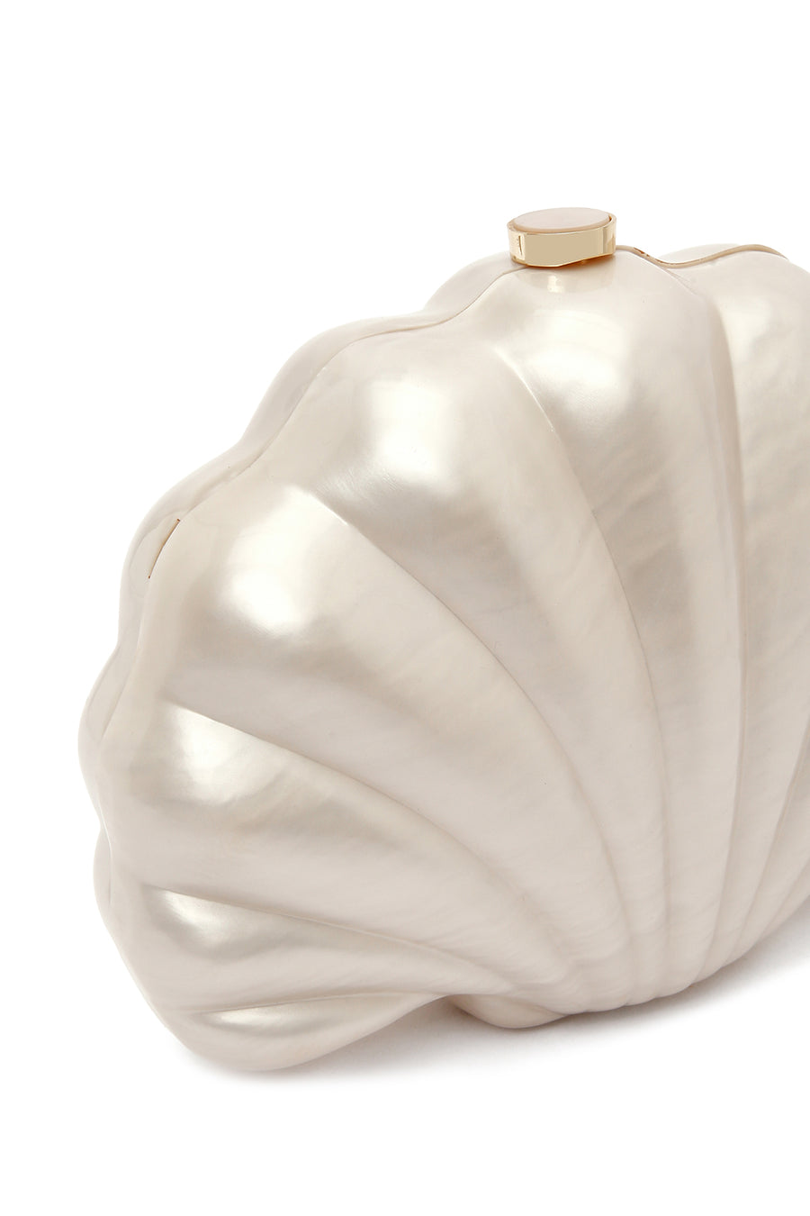 Women's White Long Chain Strap Mini Clutch Evening Bag