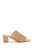 Women's Straw Heeled Slippers | Derimod