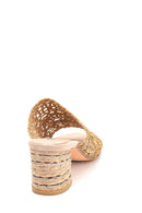 Women's Straw Heeled Slippers | Derimod