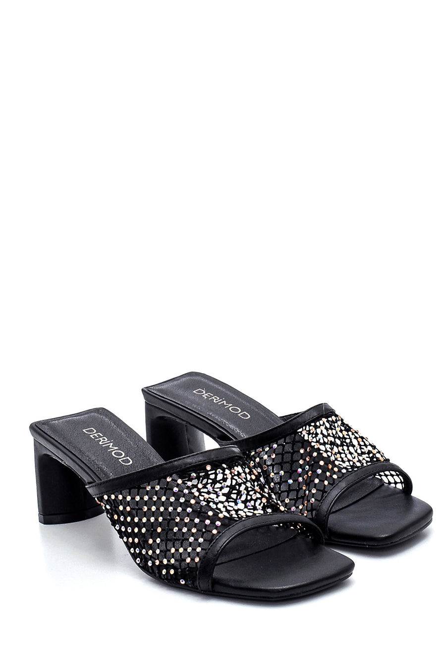 Women's Stone Detailed Heeled Slippers