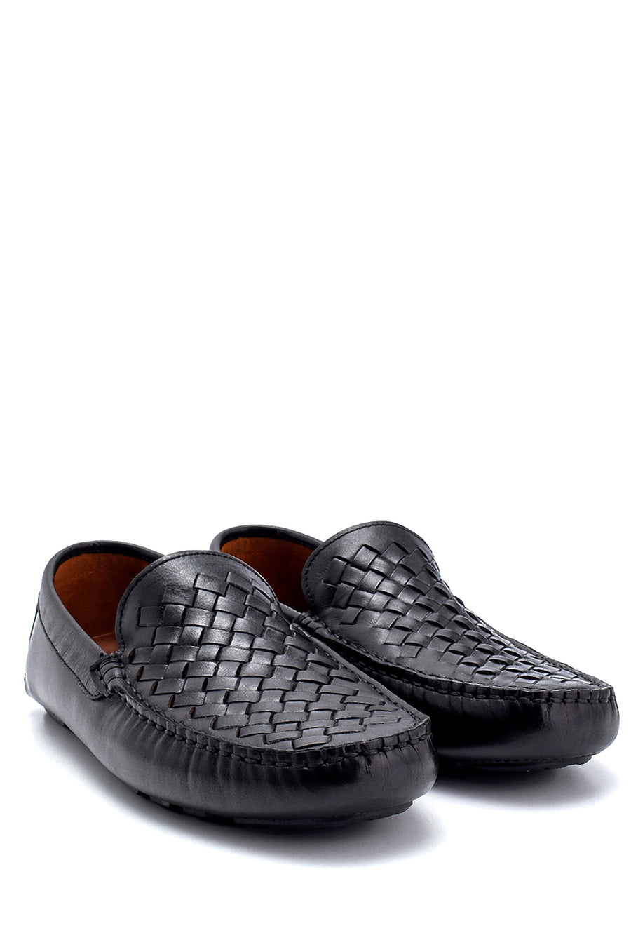 Men's Leather Knit Detailed Loafer