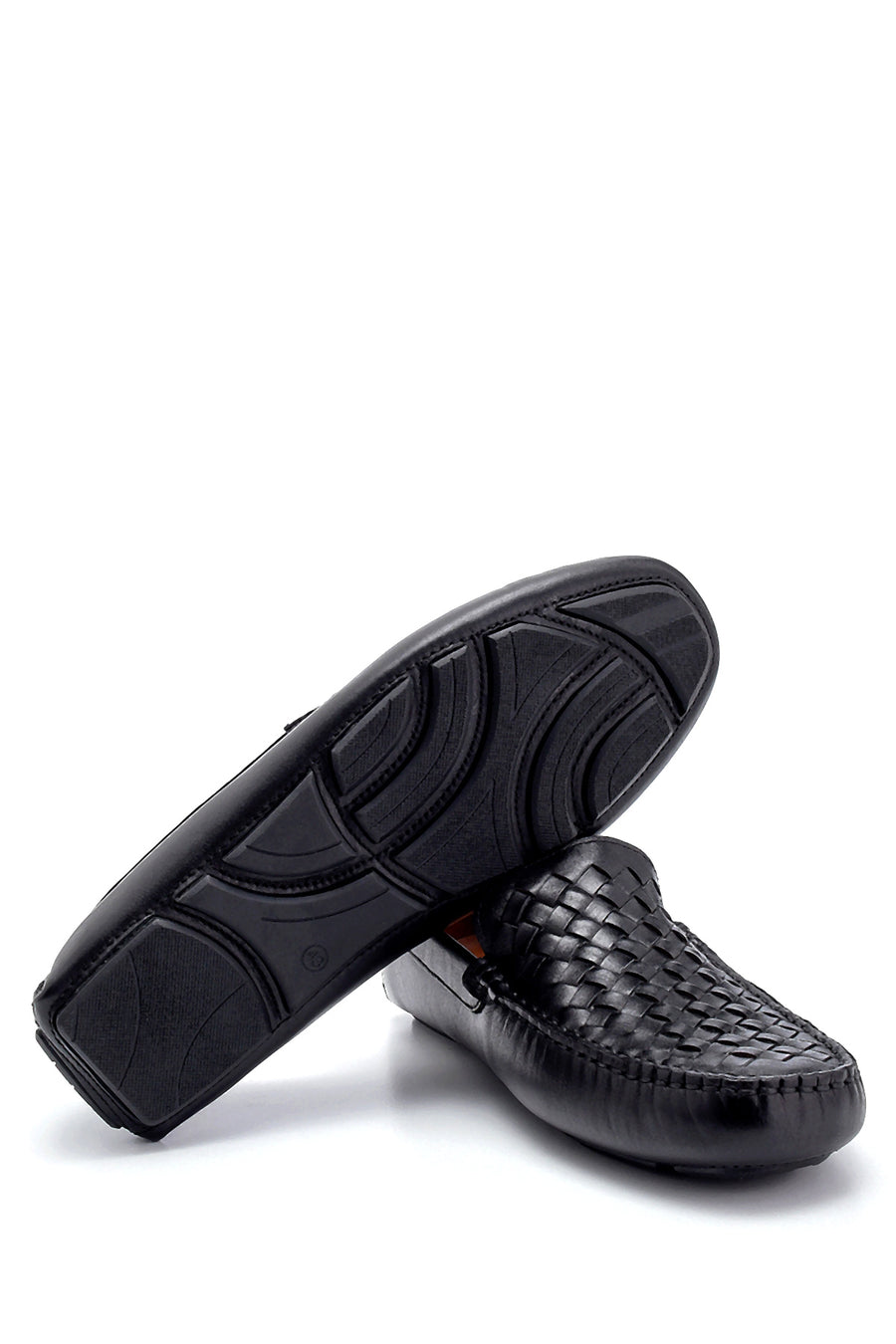 Men's Leather Knit Detailed Loafer