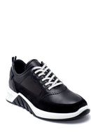 Men's Suede Detailed Leather Sneaker | Derimod