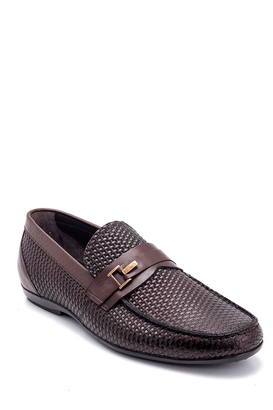Men's Leather Print Detailed Loafer