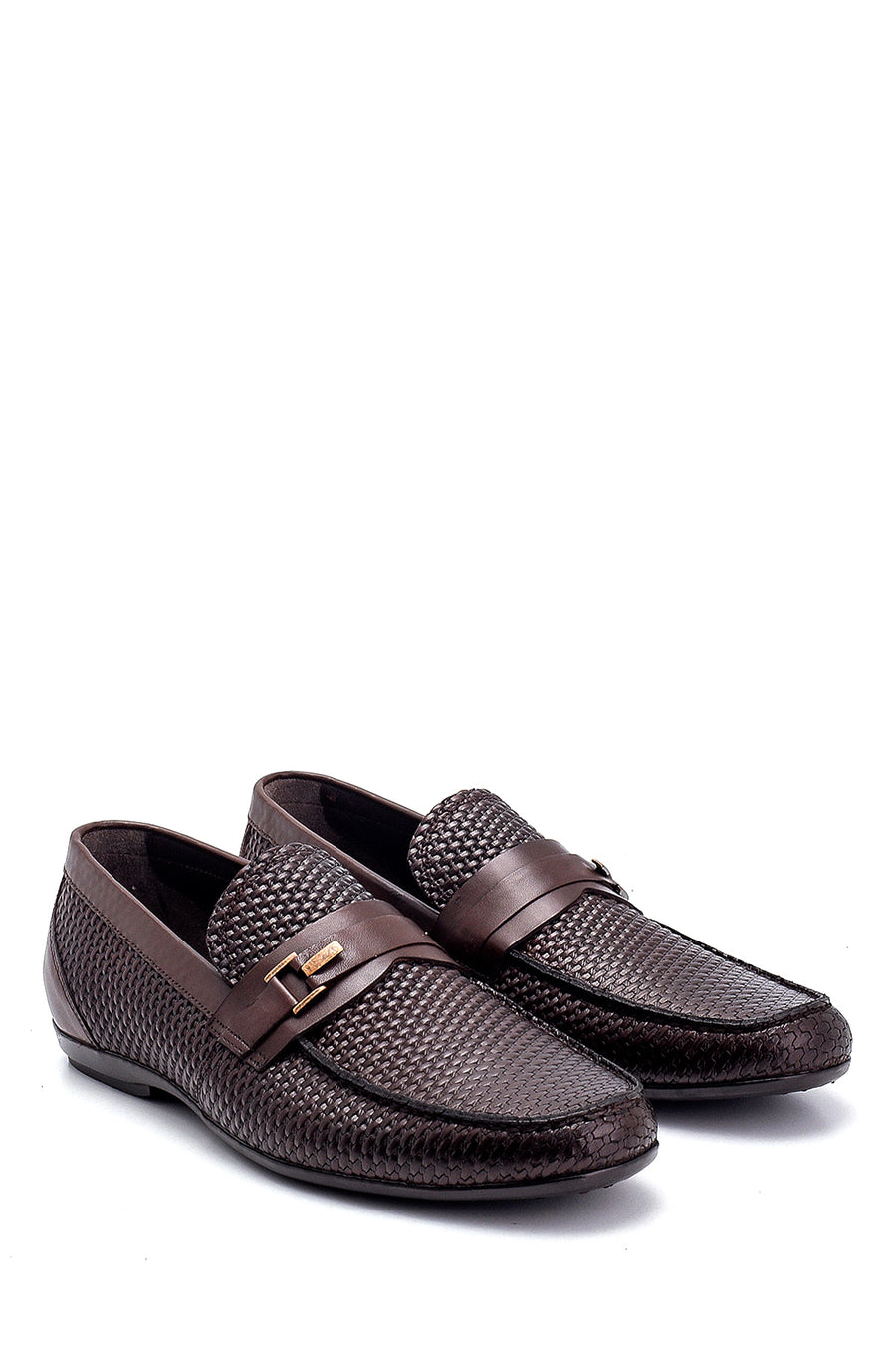Men's Leather Print Detailed Loafer