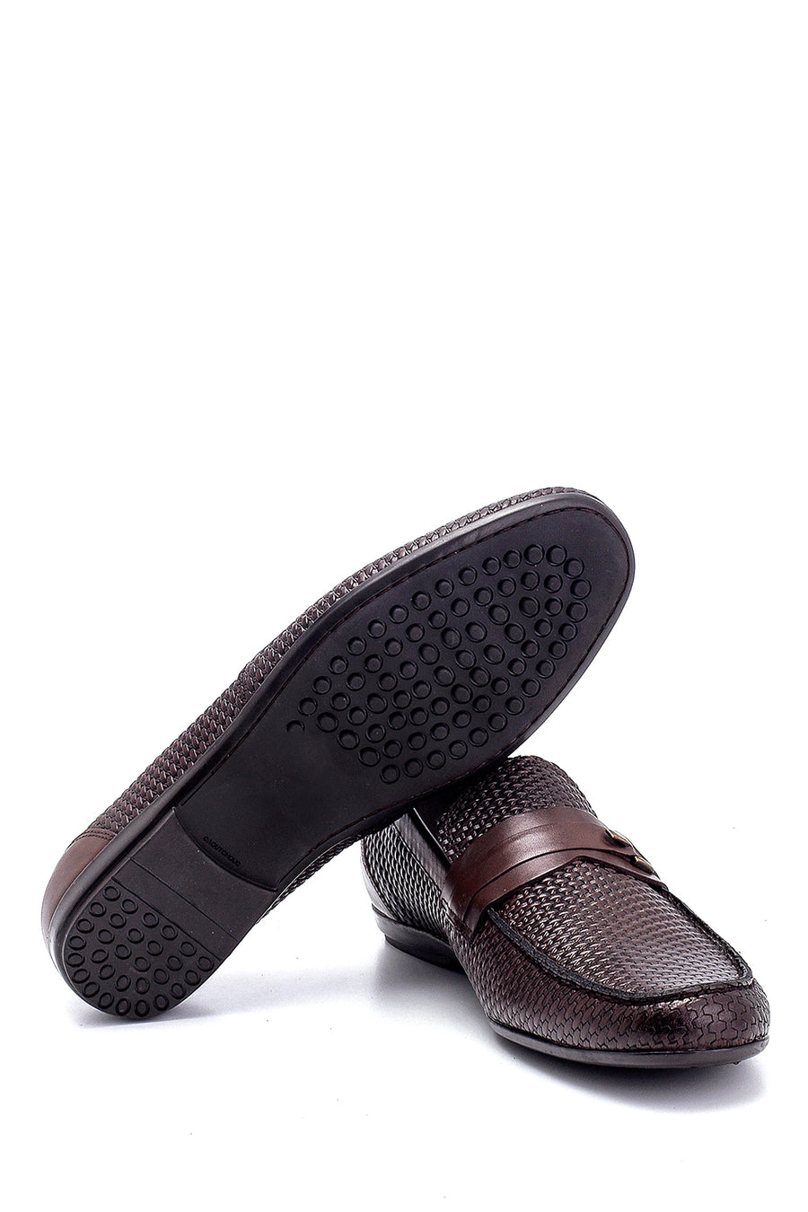Men's Leather Print Detailed Loafer
