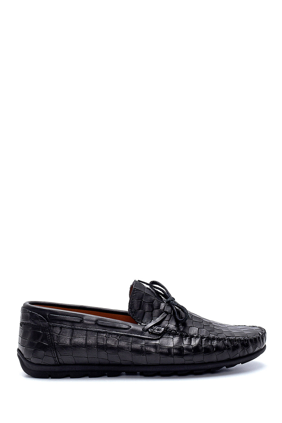 Erkek Deri Kroko Desenli Loafer 21SFD6463E3 | Derimod