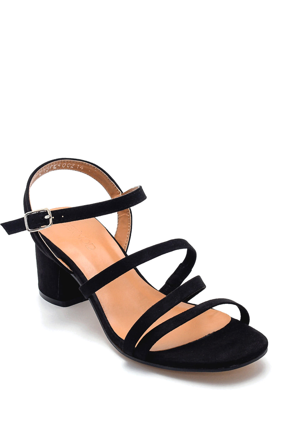 Women's Black Thick Heeled Sandals