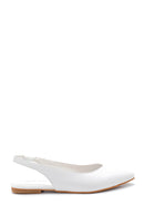 Women's White Open Back Daily Ballerinas | Derimod