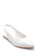 Women's White Open Back Daily Ballerinas | Derimod