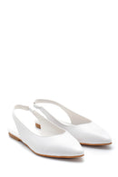 Women's White Open Back Daily Ballerinas | Derimod