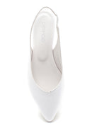 Women's White Open Back Daily Ballerinas | Derimod
