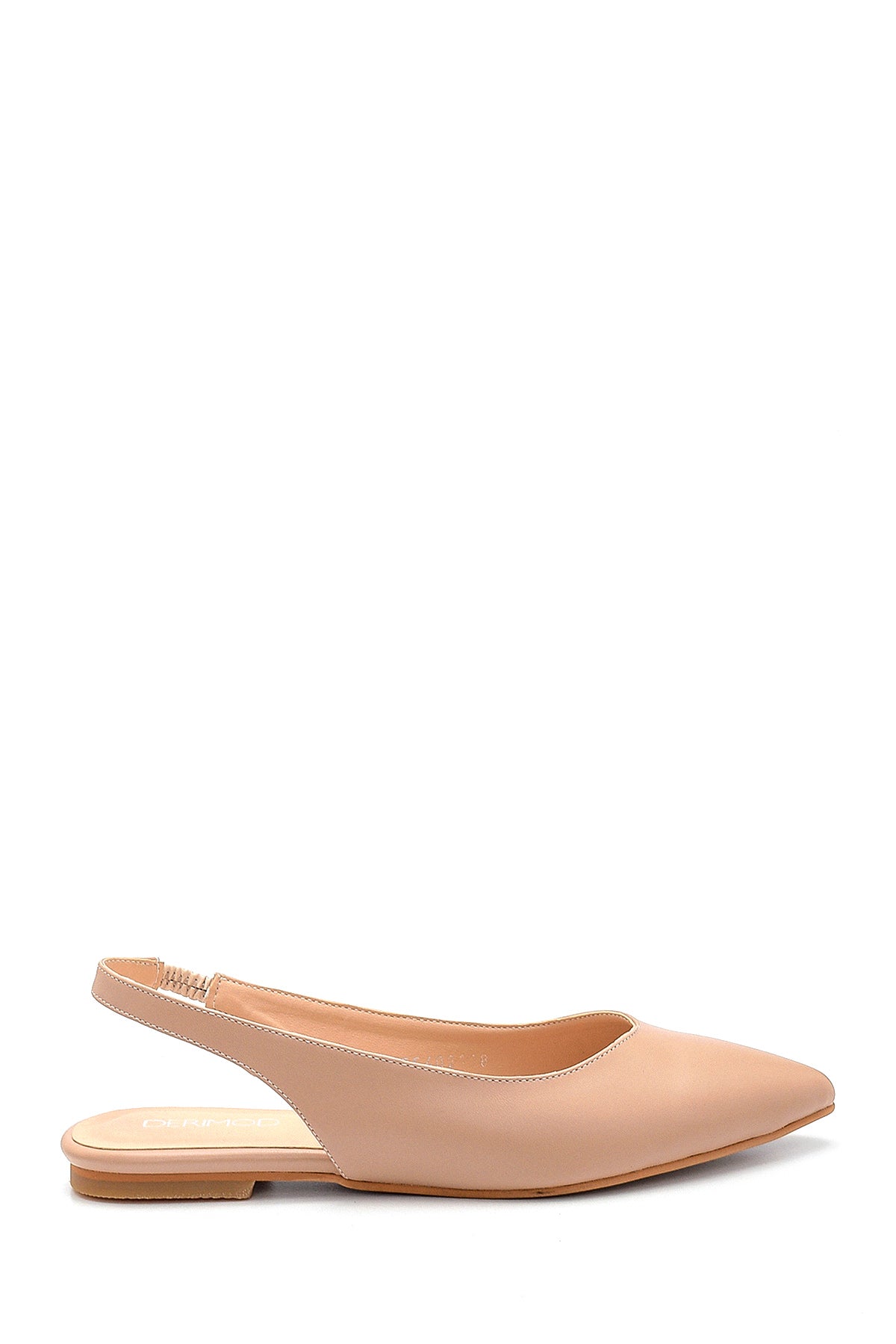 Women's Beige Open Back Daily Ballet Flats 21SFE402118 | Derimod