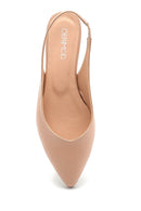 Women's Beige Open Back Daily Ballet Flats | Derimod