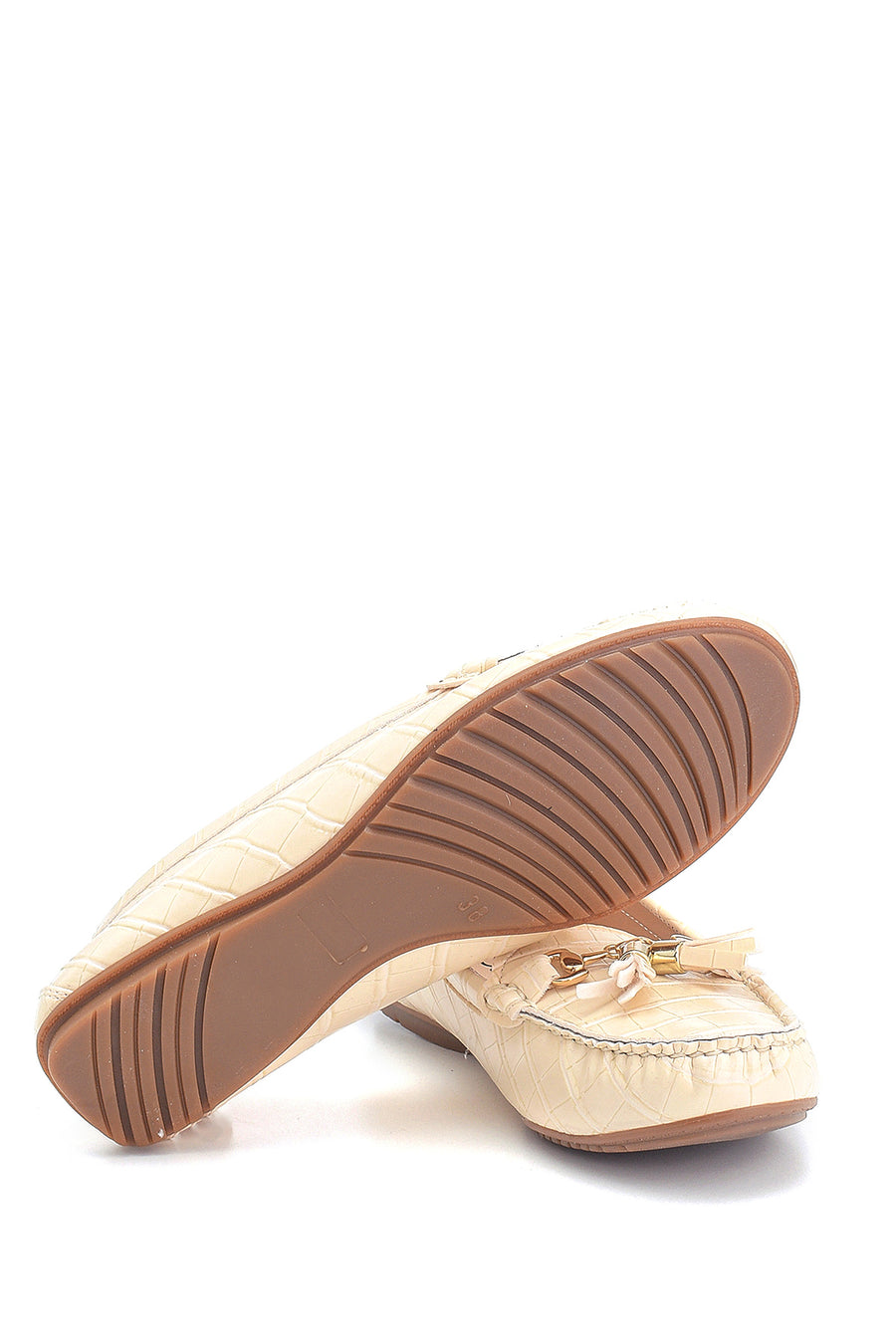 Kadın Kroko Desenli Püsküllü Loafer