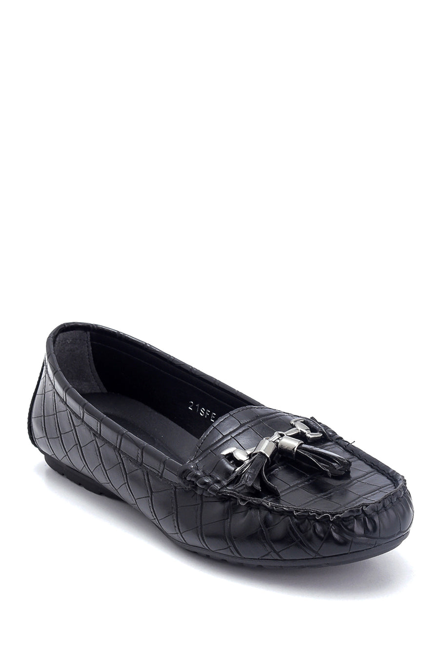 Women's Crocodile Patterned Tassel Loafer