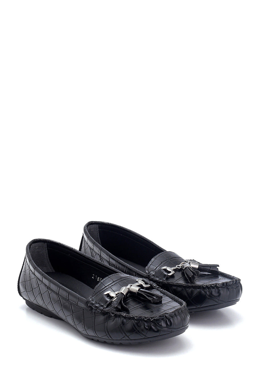 Women's Crocodile Patterned Tassel Loafer
