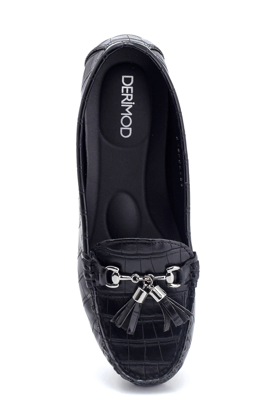 Women's Crocodile Patterned Tassel Loafer