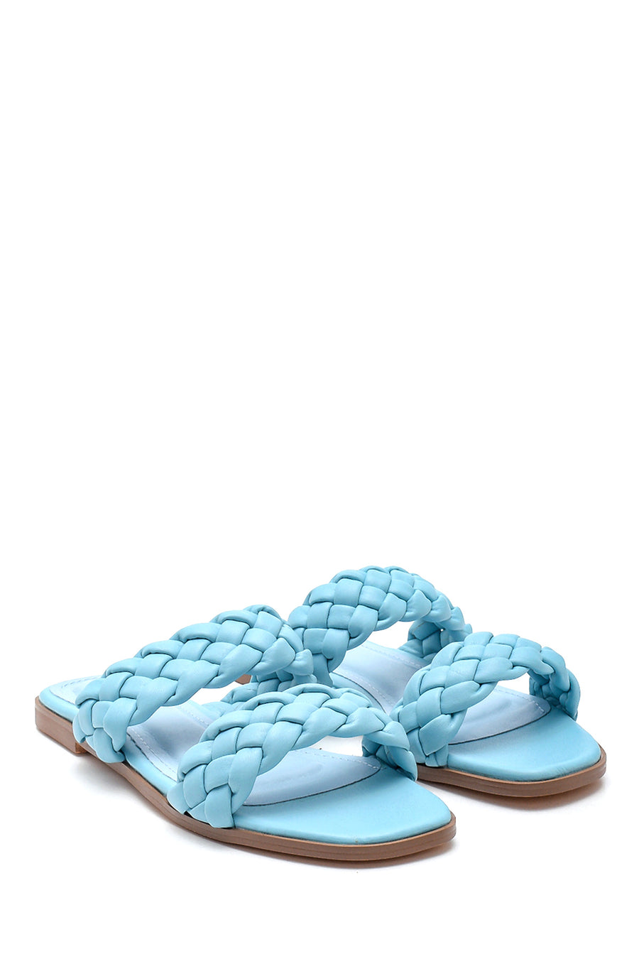 Women's Blue Braided Slippers