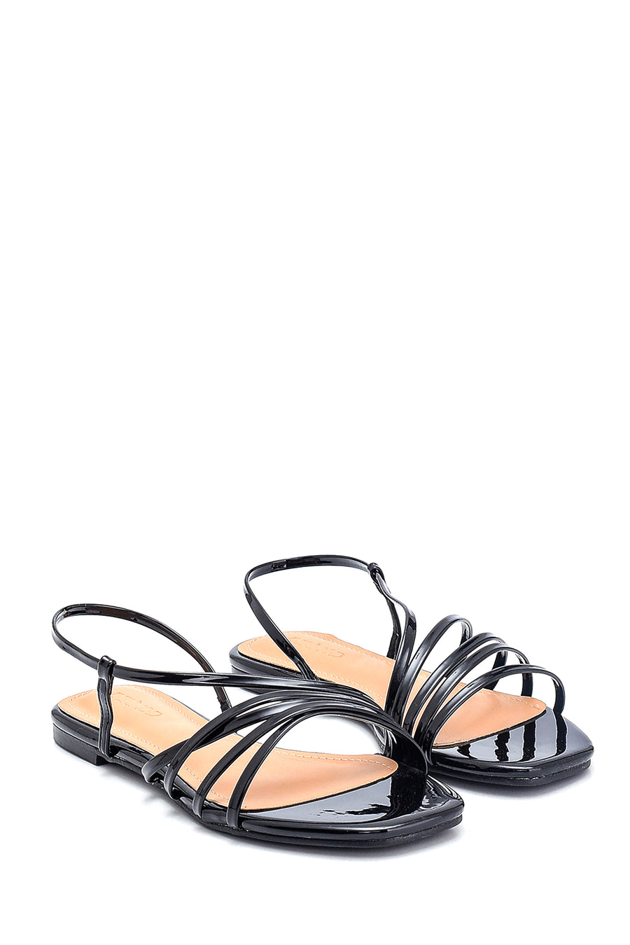 Women's Black Patent Leather Sandals