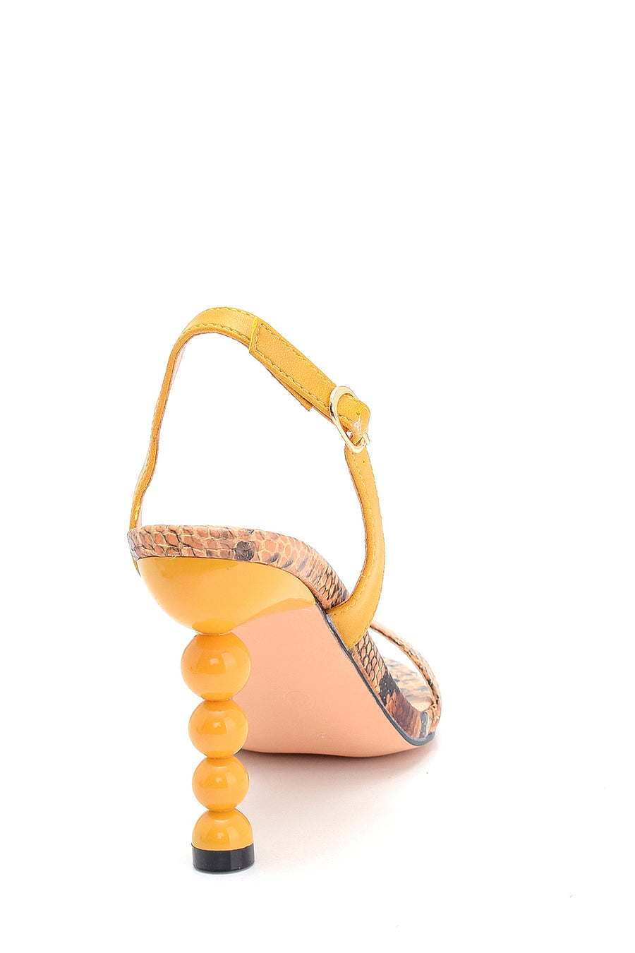 Women's Wooden Marble Heeled Sandals
