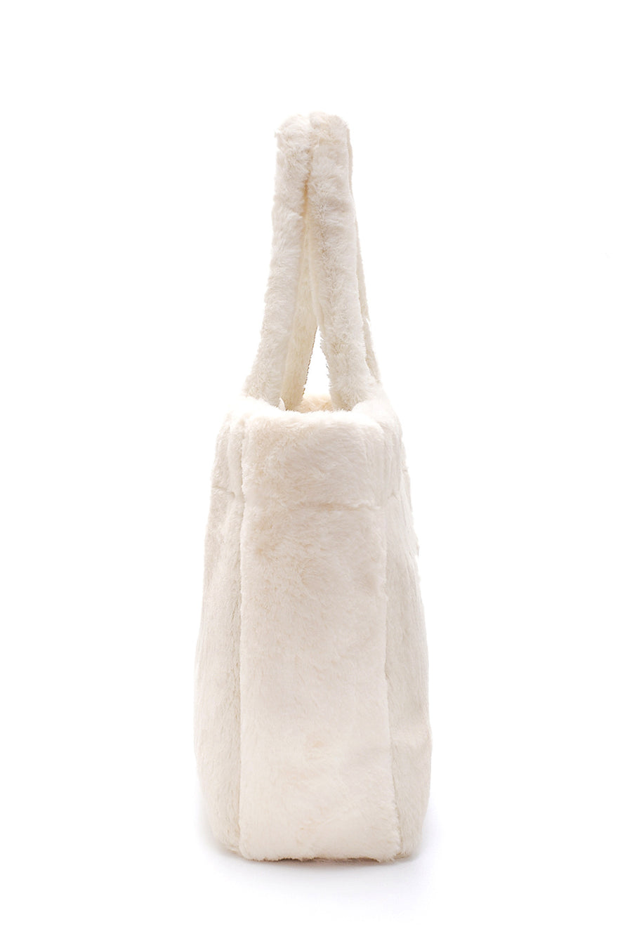 Women's Cream Plush Shoulder Bag
