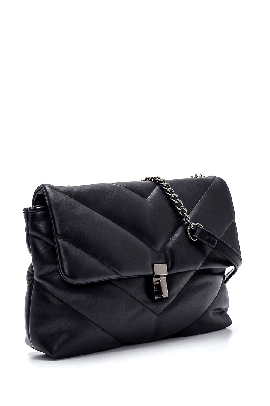 Women's Black Quilted Shoulder Bag